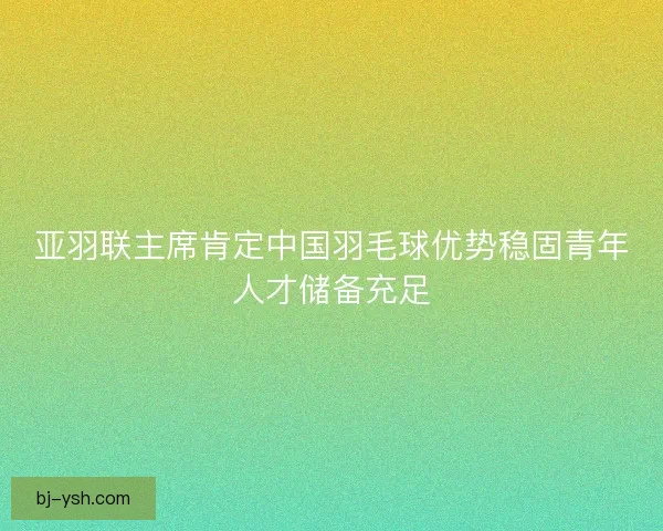 亚羽联主席肯定中国羽毛球优势稳固青年人才储备充足