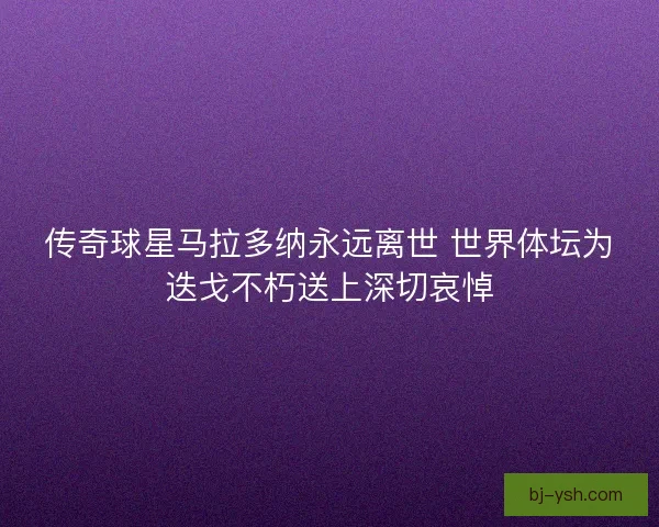 传奇球星马拉多纳永远离世 世界体坛为迭戈不朽送上深切哀悼